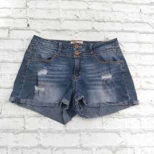 l.e.i Shorts Juniors 11 Blue Tatum Distressed High Rise Cut Off Cuffed Y2K